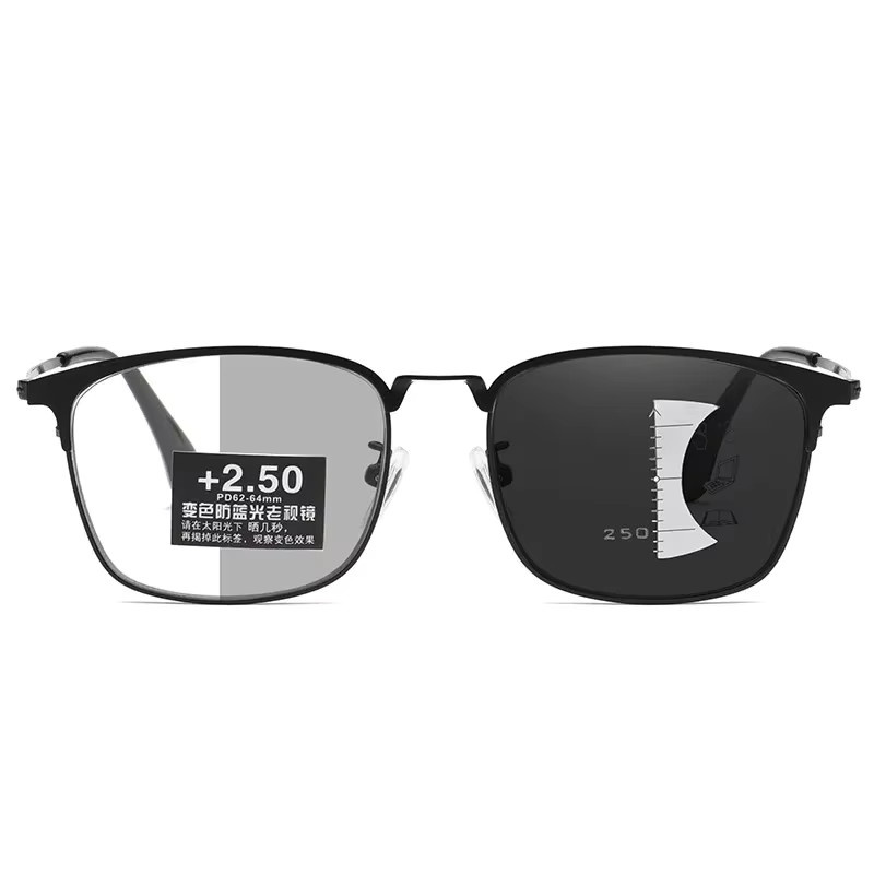 MDOD Lesebrille, Herren, Vollrand, rechteckig, Metall, schwarz - Bild 4