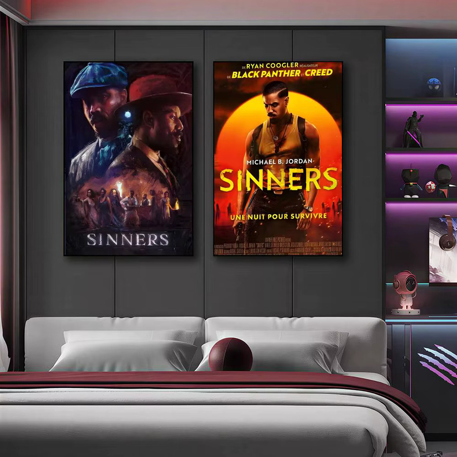 S-Sinners Klassisches Filmplakat als wasserfeste HD-Wandkunst in Schwarz und Mehrfarbig - Bild 3