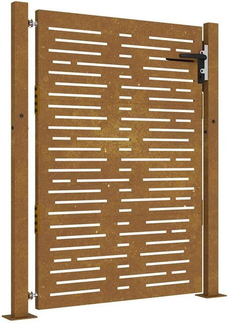 vidaXL Gartentor aus Cortenstahl in Braun mit quadratischem Design, Breite: 105 cm, Höhe: 155 cm - Bild 1