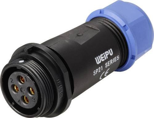 Weipu SP2111 Rundstecker Buchse Serie SP21, 4-polig, gerade, multicolour - Bild 1