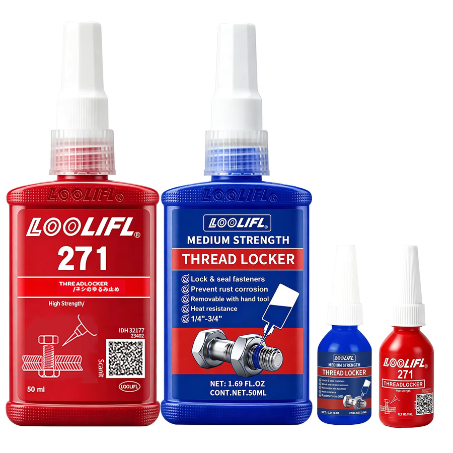 LOOLIFL Schraubensicherungskleber 271 243 Hochfest, 50ml, Rot, Anaerober Schnellhärtender Klebstoff Korrosionsbeständig - Bild 6