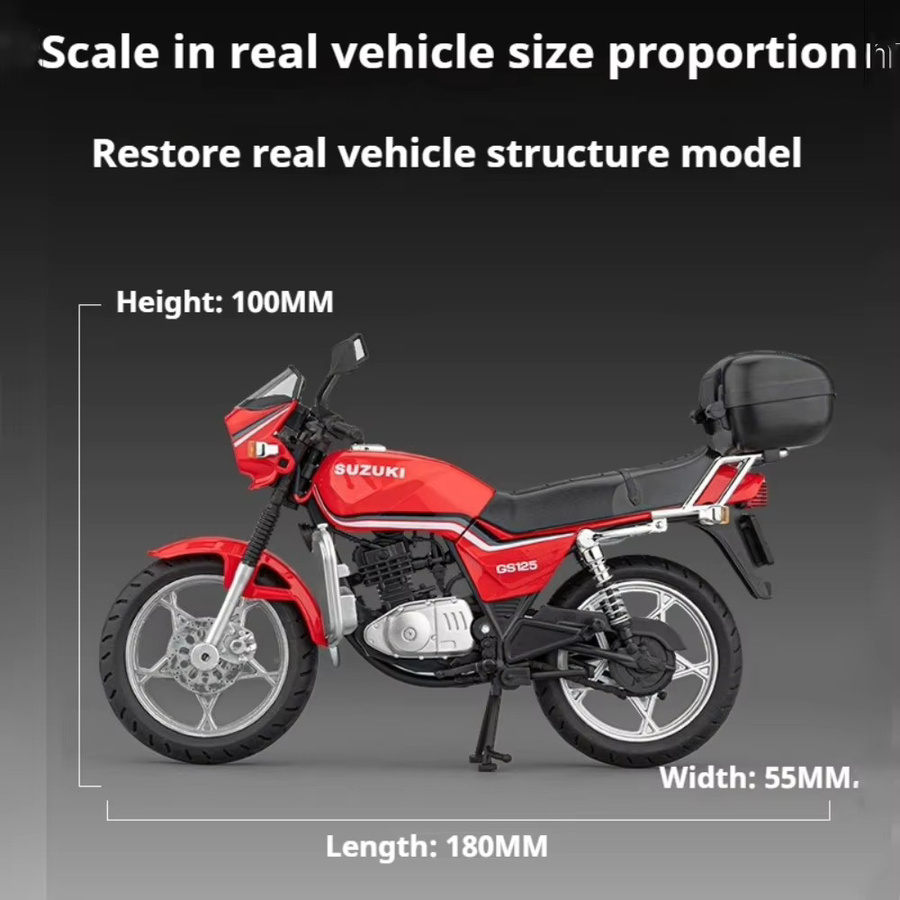 RMZ city SUZUKI GS125 GSX1000R Motorrad-Spielzeugmodelle, Metall, Rot, 1:12 - Bild 4