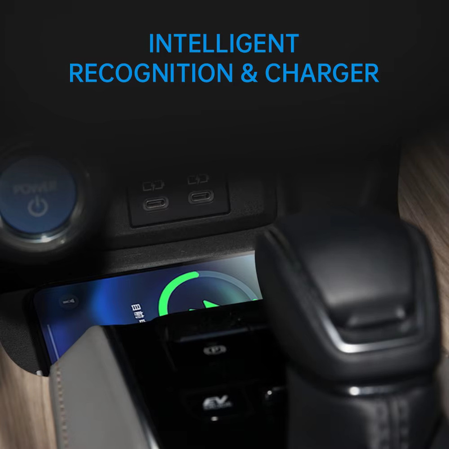 MOCENDO Drahtloses Qi-Schnelllade-Telefonhalterung für Toyota Harrier 2020–2025, 15 W, Schwarz - Bild 2