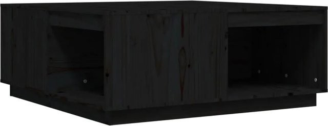 vidaXL Couchtisch aus massivem Kiefernholz in Schwarz mit rustikaler Optik, B/T/H: 100 x 101 x 40,5 cm - Bild 1