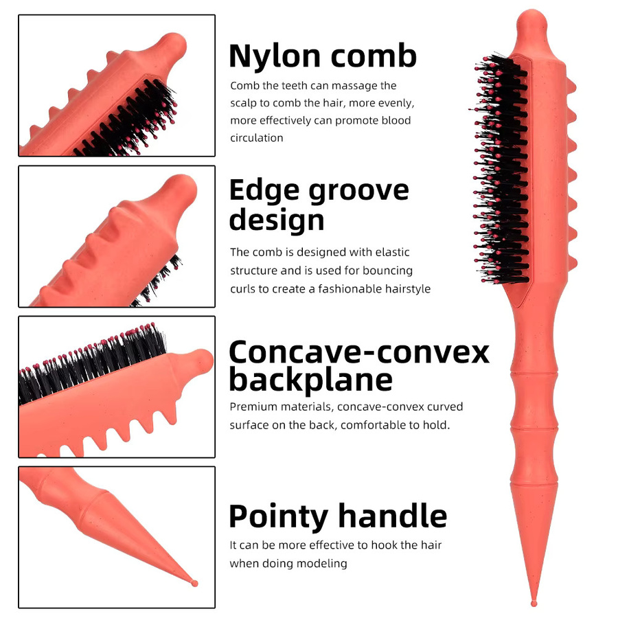 Volumenbürste mit Nylonborsten, Lockenroller-Kamm, Unisex - Bild 2