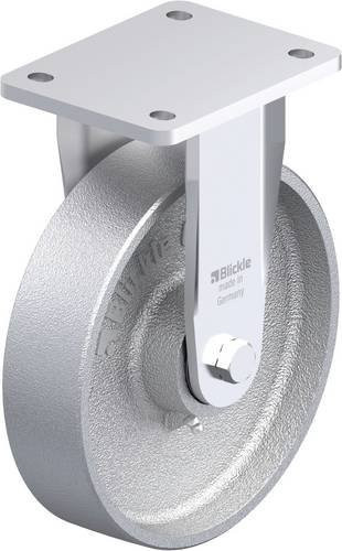 Blickle BO-G 200IK Schwerlast-Bockrolle in Silber und Grau mit 200 mm Rad-Durchmesser und einer Tragfähigkeit von 1000 kg - Bild 1