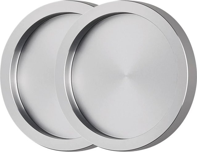 Skyscope Griffmuschelpaar Rund in Aluminium Silber mit Edelstahl-Optik zum Kleben, Durchmesser: 63 mm - Bild 1