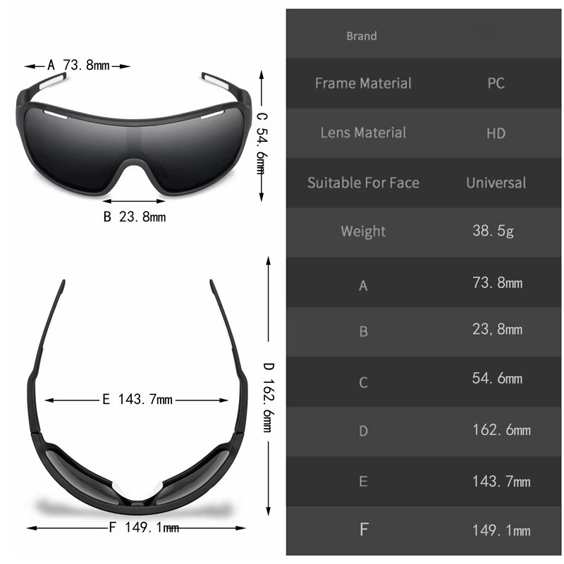 POAT Sportsonnenbrille, Unisex, Vollrand, Wrap, Schwarz, Kunststoff - Bild 2