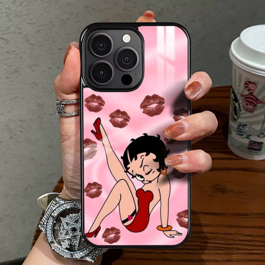 Anime Cartoon B-Bettys B-Boop Handyhülle für iPhone 16 15 14 13 12 11 Pro Max Plus Mini mit magnetischer MagSafe kabelloser Ladefunktion - Bild 4