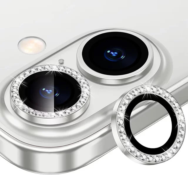 2-3 Stück Bling Glitter Diamant Kamera Objektiv Schutz Abdeckung für iPhone 16 Pro Max 15 Plus 14 13 12 in Silber - Bild 1