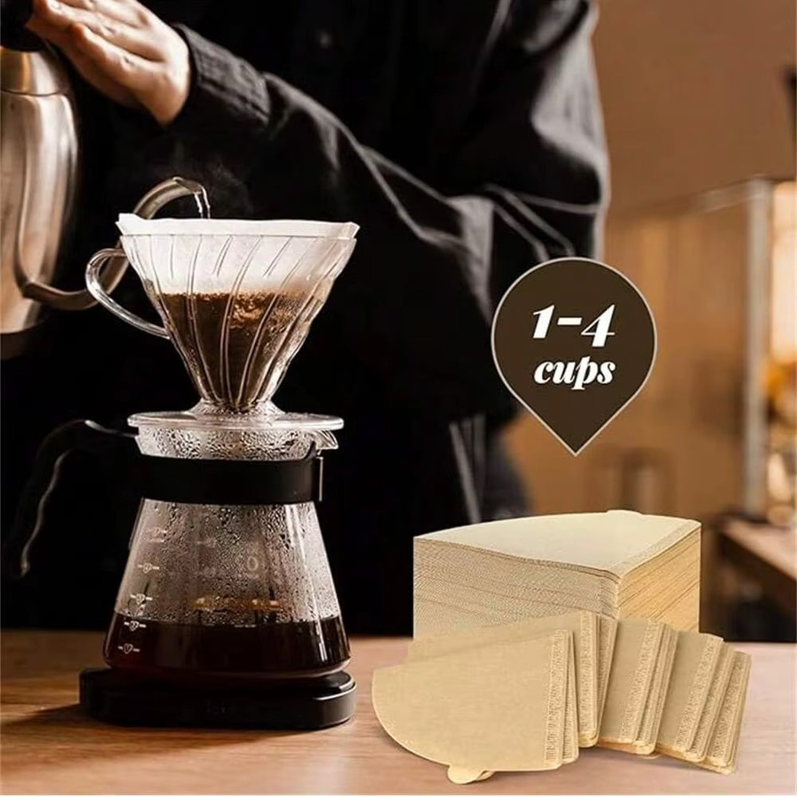 MYVIT Einweg-Kaffeefilter in V-Form, 100 Stück, braun - Bild 2