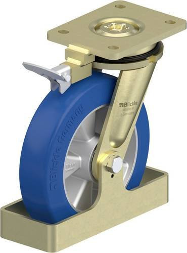 Blickle Lenkrolle LS-ALBS 200K-RI4-FS in Blau und Silber mit 200 mm Rad-Durchmesser und 750 kg Tragfähigkeit - Bild 1