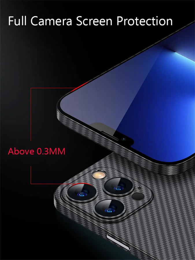 Tuiying002 Ultradünne Matte Kohlefaser Schutzhülle für iPhone in Schwarz, 0,2 mm Dicke - Bild 3