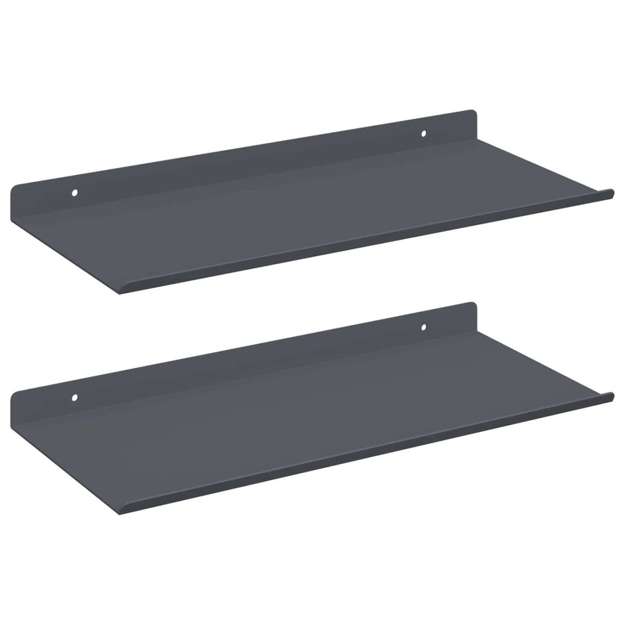 vidaXL Schwebendes Regal Set aus Metall in Anthrazit, 2 Stück, B/T/H: 40 x 18 x 2,5 cm - Bild 2