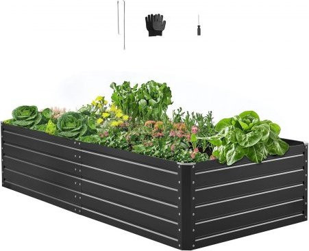 VEVOR Hochbeet aus Metall in Grau, Galvalume Pflanzgefäß für den Außenbereich, B/T/H: 200 x 100 x 50 cm - Bild 1