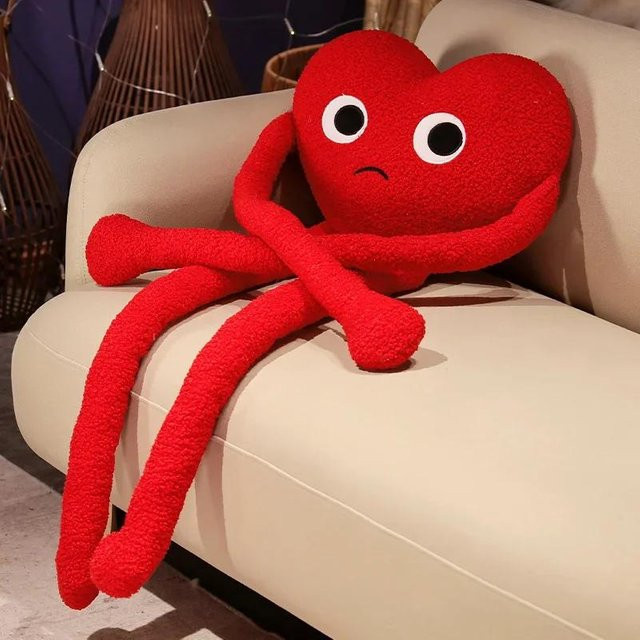 Yiran toy Liebesherz Form Kissen, Plüschtier, Rot Schwarz Weiß, 100cm - Bild 1
