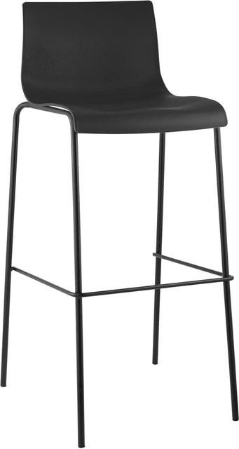 CLP Barhocker Hover mit Kunststoff-Sitz und 4-Fuß-Gestell in Schwarz/Schwarz - Bild 1