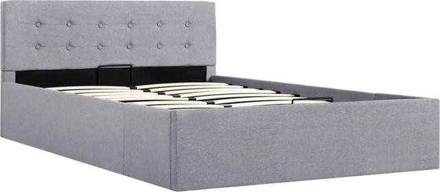 vidaXL Stauraumbett mit Hydraulik in Hellgrau Stoff B/T/H: 120 x 200 x 73 cm - Bild 1