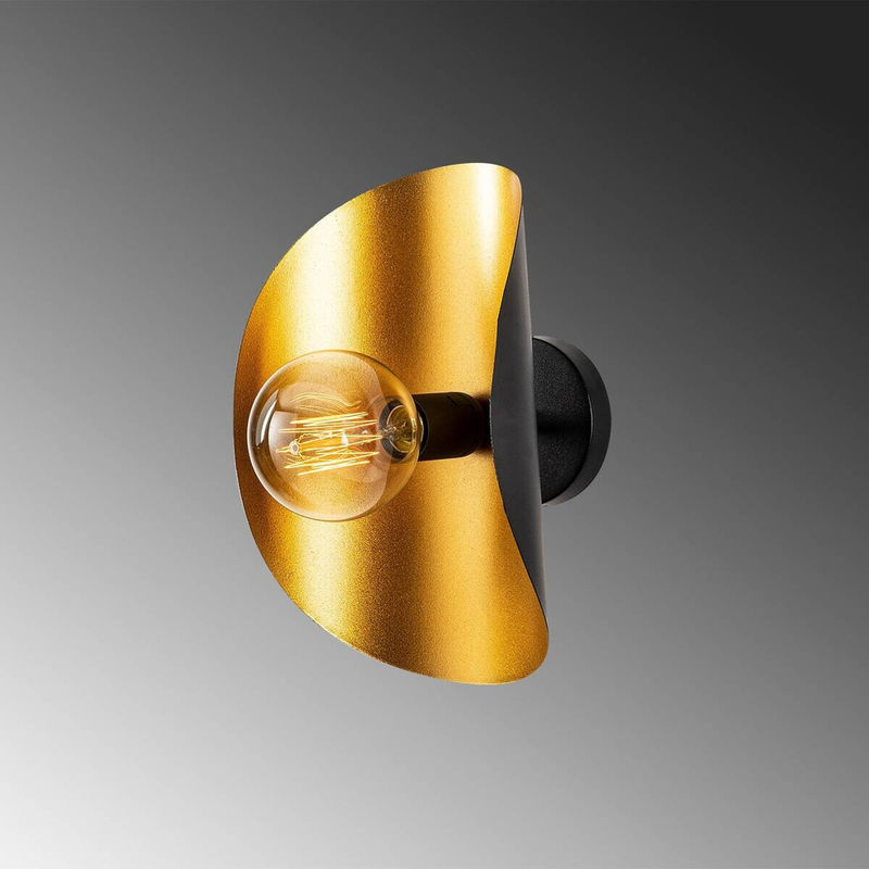 Opviq Wandleuchte Sivani in Gold und Schwarz aus Metall mit E27 Fassung, B/H/T: 13 x 30 x 13 cm - Bild 4