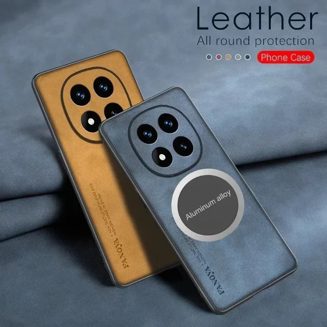 Luxus Leder Handyhülle für Xiaomi Poco F7 Ultra F7 Pro F6 Pro 5G X7 Pro X6 Pro M6 Pro Plus C65 C75 C85 C75 in Braun mit magnetischer Auto-Halterung - Bild 1