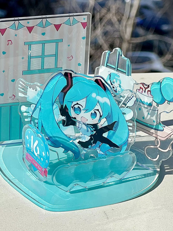 Bandai Hatsune Miku 16. Jubiläumsfigur Kawaii Q-Version Acryl DIY Standplatte Modell aus Kunststoff, mehrfarbig - Bild 4