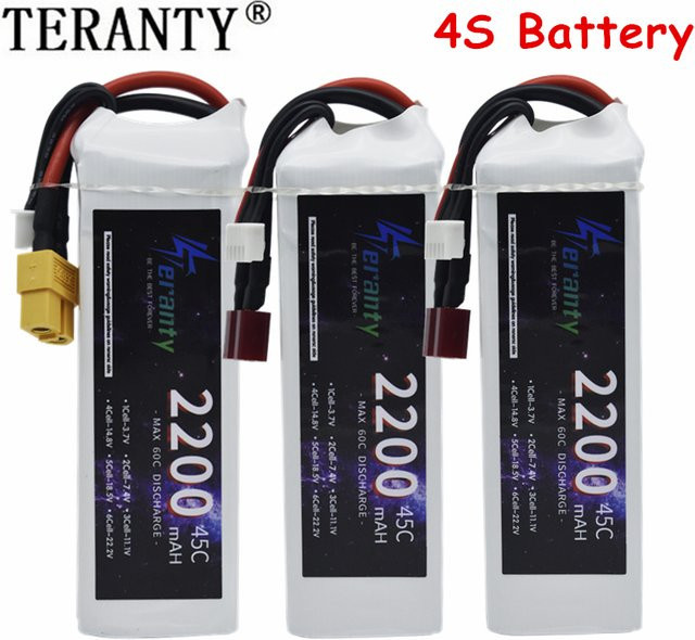 TERFPV Li-Ion Pack 4S Akku mit 2200mAh, 14,8V und 45C, weiß, mit XT30, Deans T oder XT60 Stecker für Racing Drone, Quadcopter und RC Hubschrauber - Bild 1