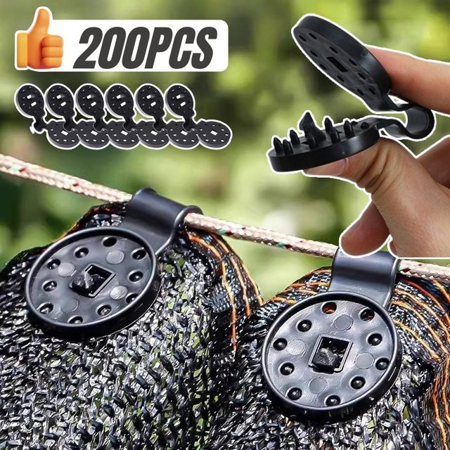 Schwarze Schattennetz-Clips zur Befestigung von Markisen und Netzen, Set mit 50 bis 200 Stück - Bild 1