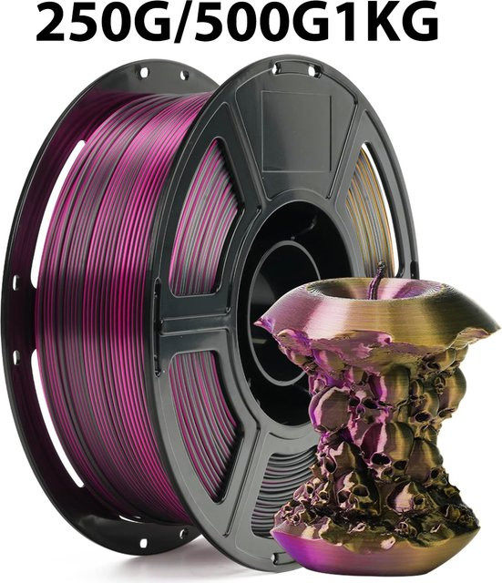 3D Maliang Dreifarbiges Seiden-Filament für FDM 3D-Drucker, Gold-Lila-Schwarz, 1,75mm - Bild 1