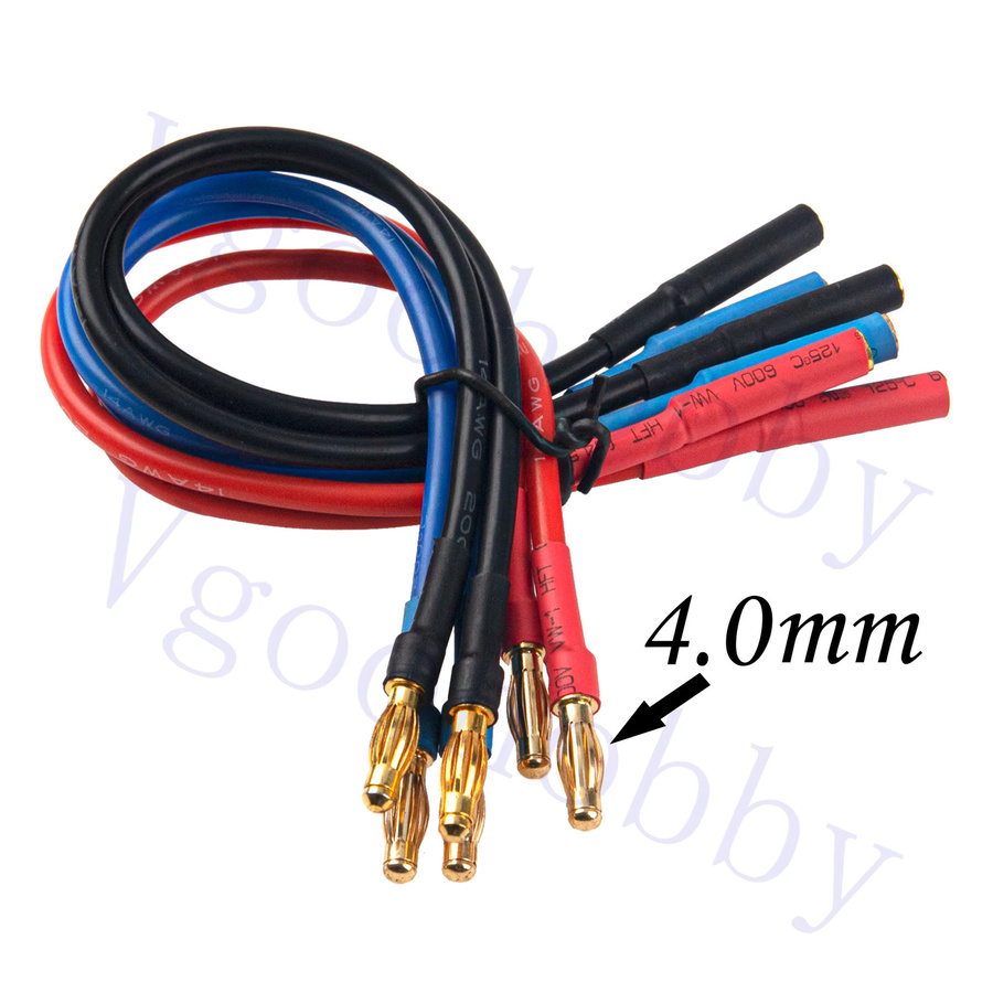 6er Pack Gold Bullet Connector Verlängerungskabel mit 4,0mm Bananensteckern 14AWG Männlich Weiblich für Auto, Boot und bürstenlose Motoren - Bild 2