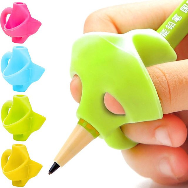 12-teiliges Silikon Drei-Finger-Stiftset in Mehrfarben zur Korrektur der Schreibhaltung für Kinder - Bild 1