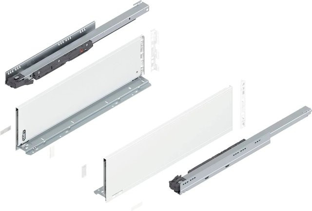 Blum Legrabox Pure Set Schubladen Auszug Tip-On Vollauszug Seidenweiß 1 Paar Tiefe: 600 mm - Bild 1