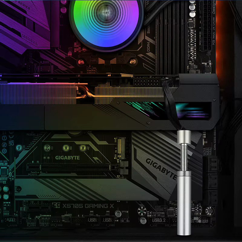 CX FUTRUE GPU-Halterung aus Aluminiumlegierung in Silber, verstellbare teleskopische Drehschrauben für vertikale GPU-Montage - Bild 6