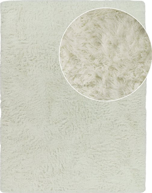Hochflor-Teppich Silvana in Weiß, pflegeleicht und rutschfest, B/T: 60 x 100 cm - Bild 1