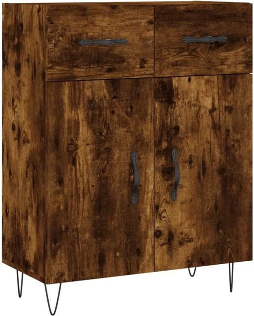 vidaXL Sideboard Modern in Räuchereiche aus Holzwerkstoff und Metall, B/T/H: 69,5 x 34,0 x 90,0 cm - Bild 1