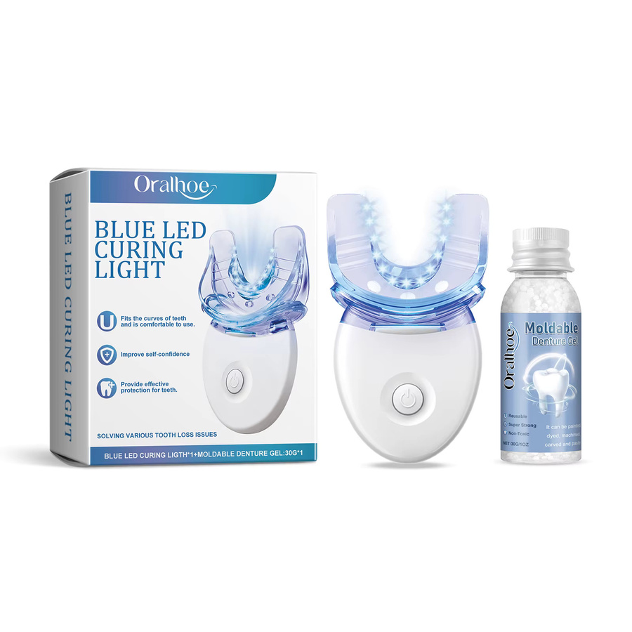 Oralhoe Zahnausbesserungsset, Formbares Gel mit blauem Aushärtungslicht, Unisex - Bild 2