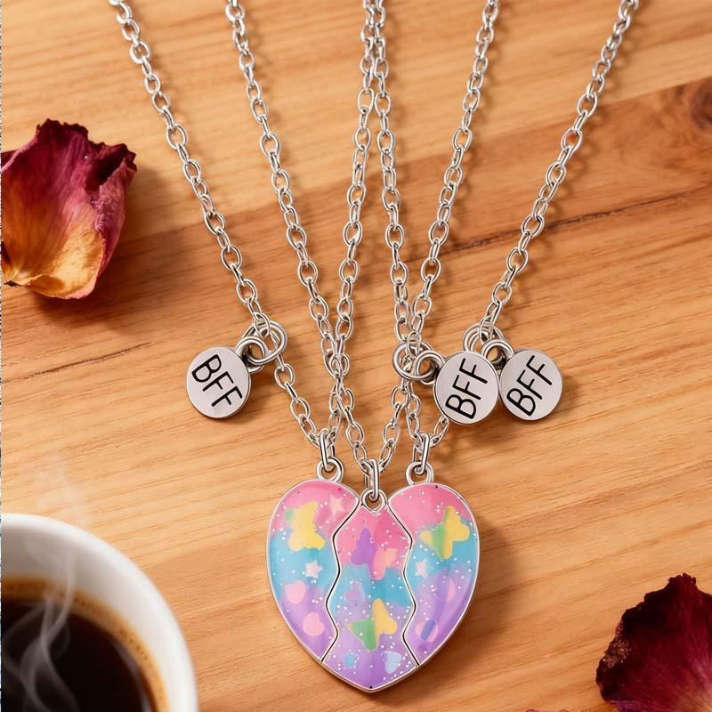 Luxe Adorn Halskette, Magnetisches Herz, Zinklegierung, Silber, Unisex - Bild 1