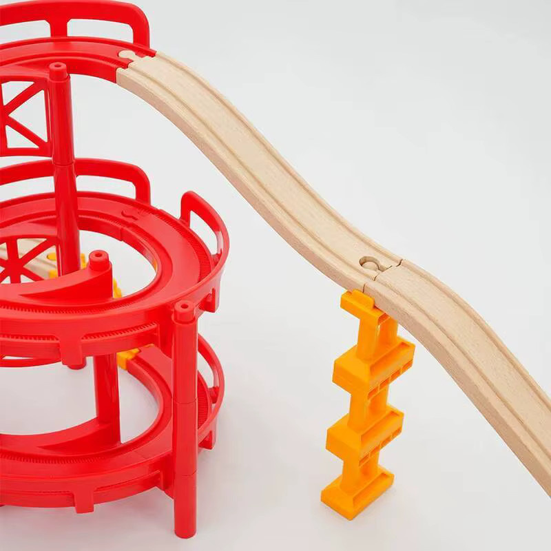 YunDuo BaBy Mehrschichtige Plastik-Spiralsteigbahn, Holzeisenbahn-Zubehör - Bild 2