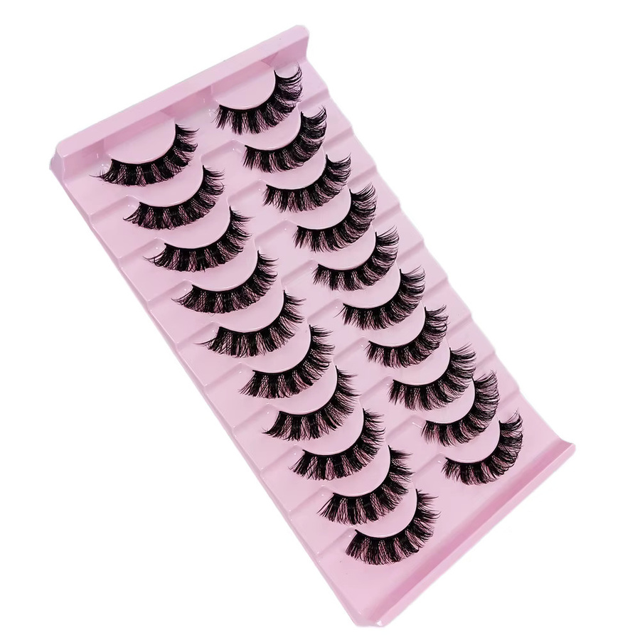 JIEFUXIN DD Curl Russian Strip Künstliche Wimpern, 10 Paar, Unisex - Bild 2
