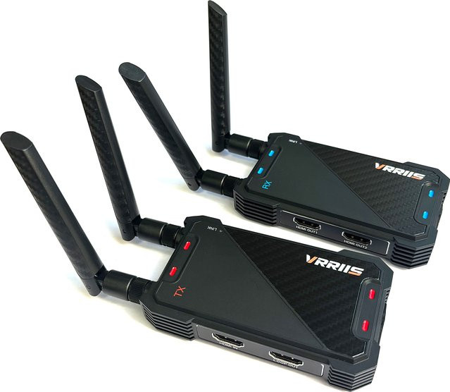 Vrriis Dual HDMI Wireless Extender Display Adapter Video Sender und Empfänger für Laptop, PC, Kamera und TV in Schwarz mit 400m Reichweite und Wi-Fi - Bild 1