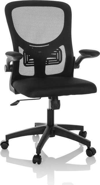 hjh OFFICE Home Office Bürostuhl BELIO in Schwarz mit Stoff und Netzstoff sowie abklappbaren Armlehnen - Bild 1