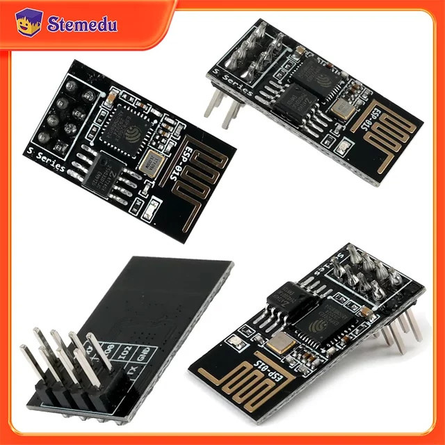 Stemedu ESP-01S ESP8266 WiFi Wireless Serial Transceiver Modul mit 4 MB Flash, 3,3 V, Schwarz - Bild 1