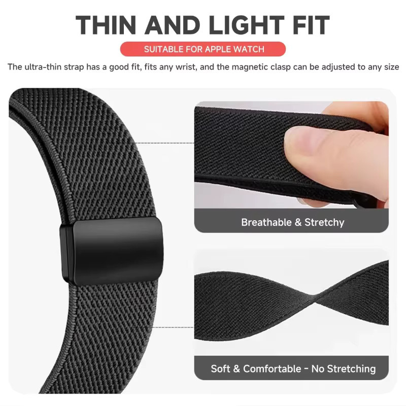CAOWTAN Nylonarmband für Apple Watch Ultra, Series 11 10 9 8 7 6 SE und andere Modelle, Sportband für iWatch - Bild 3