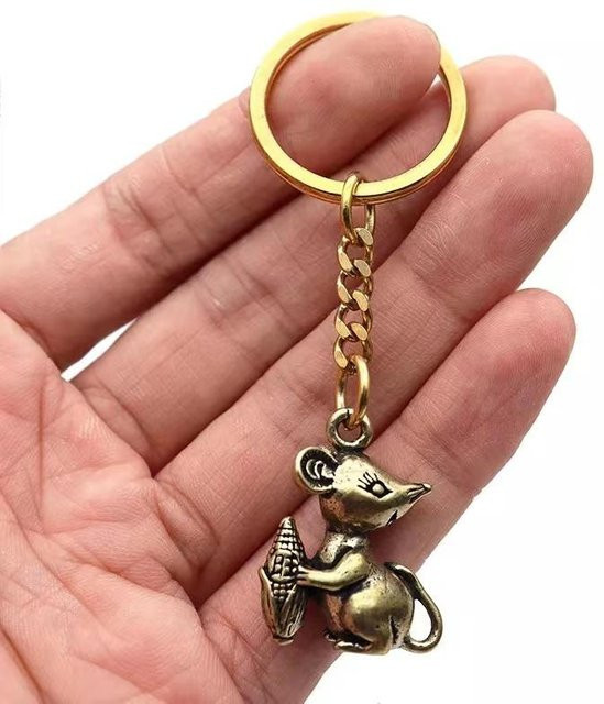 Binchi Outdoor Product Anhänger, Cartoon Rat, Messing, Kinder, brown - Bild 1