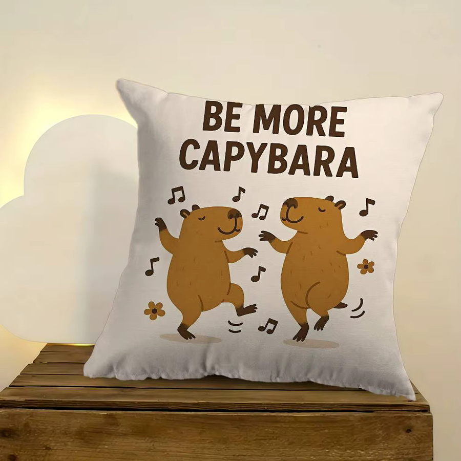 Kayou Anime Capybara Kissenbezug mit Cartoon-Design für dein Sofa und Wohnzimmer, B/T: 30 x 30 cm - Bild 2