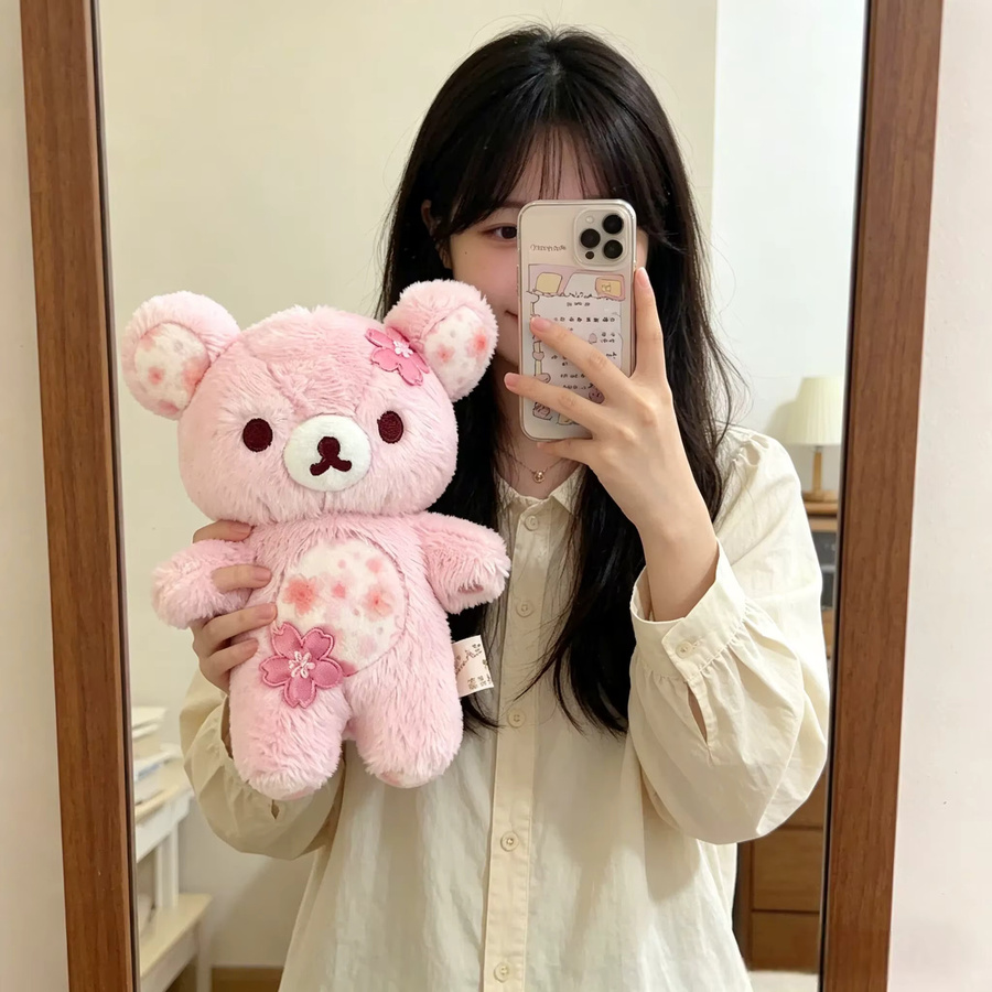 TAKARA TOMY Rilakkuma Kirschblüten-Bär, Plüschtier, Rosa - Bild 2