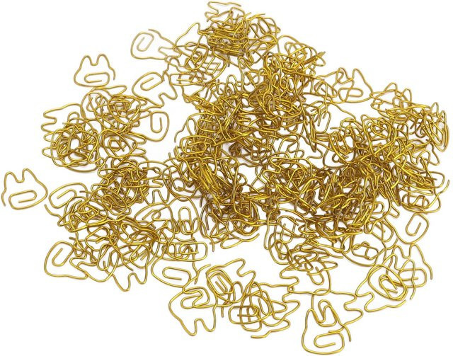 200 Stück GoolRC Katzen-Büroklammern aus galvanisiertem Eisen in Gold und Braun für Schule und Zuhause - Bild 1