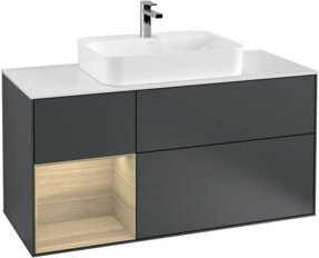 V&B Finion Waschtischunterschrank mit LED-Beleuchtung und Regalelement, Wandmontage, Breite: 120 cm, Lackiert - Bild 1