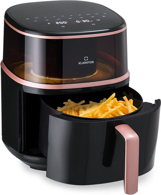 Klarstein Air Bloom Heißluftfritteuse mit Dampffunktion, 1500W, 7,5 Liter, Schwarz - Bild 1