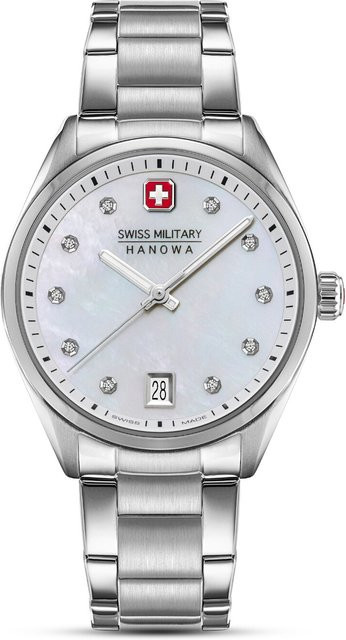 Swiss Military Hanowa Damenuhr Road Runner, Quarz, Edelstahl, 35 mm, Perlmutt - Bild 1