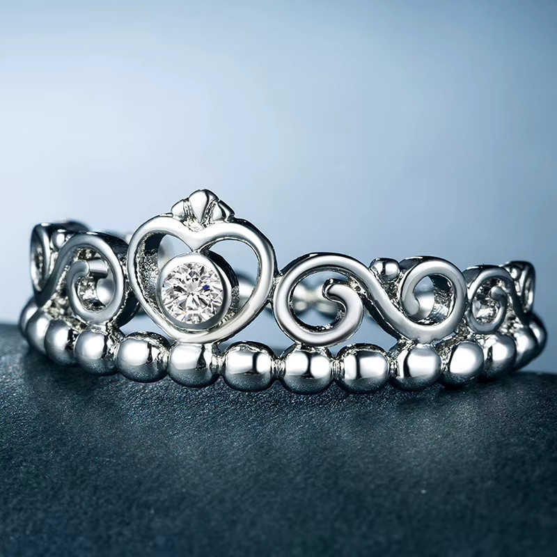 Huitan Ringe, Krone Design, Silber, Damen - Bild 1